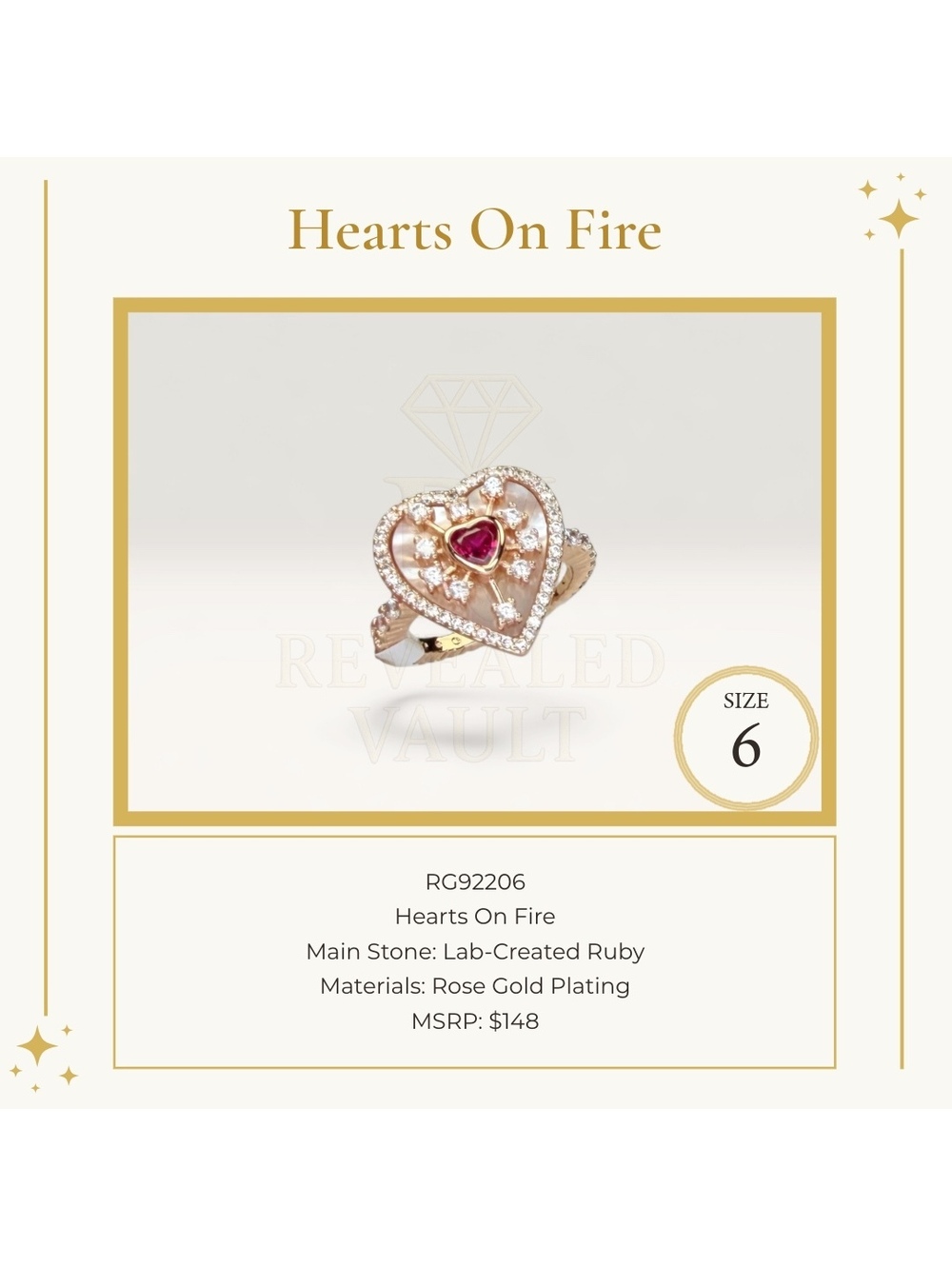Hearts On Fire - Size 6 - July Birthday 2026